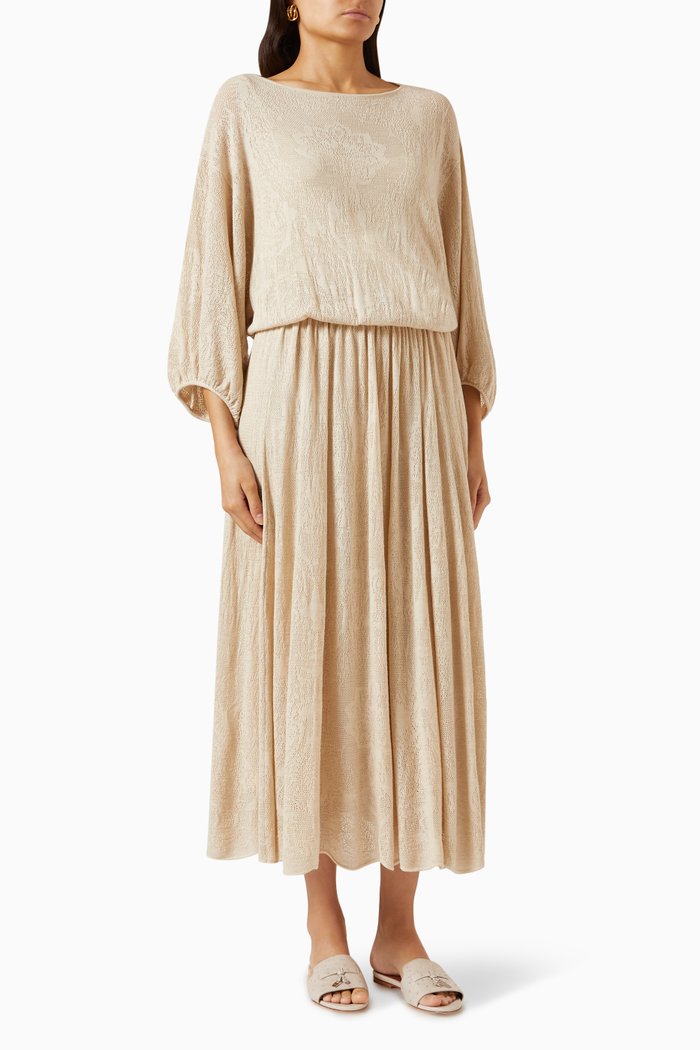 

Cajamarca Maxi Dress in Virgin Wool, Neutral