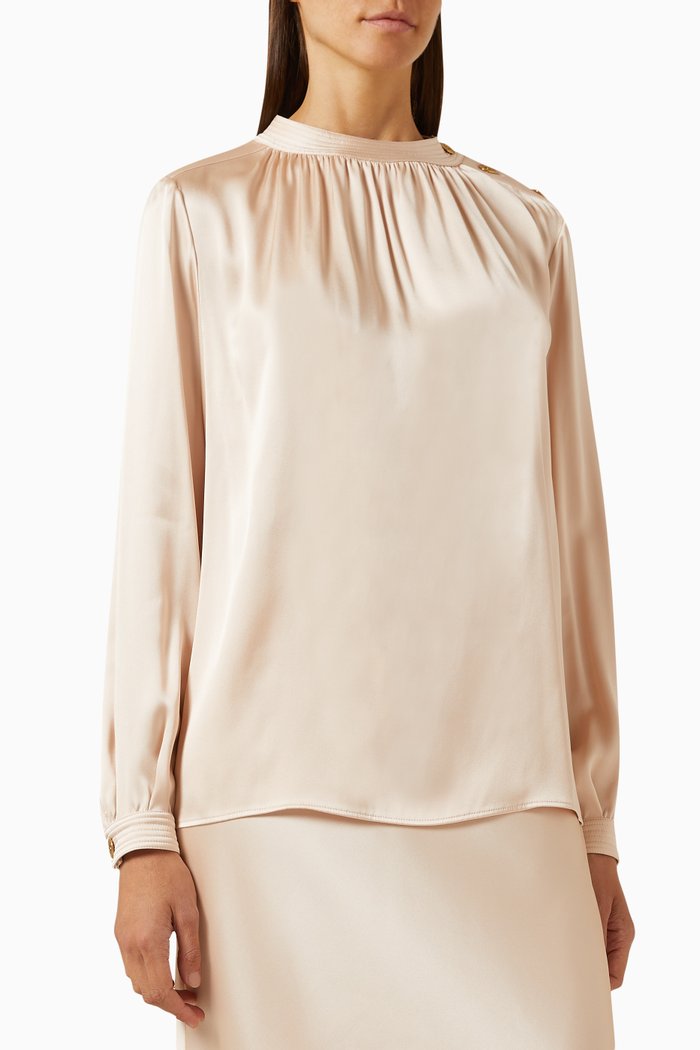 

Josephine Shirt in Satin, Pink