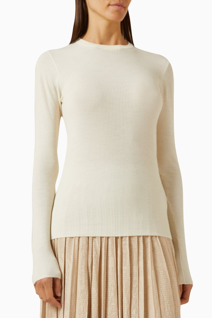 

Taupo Crewneck Top in Rib-knit, Neutral