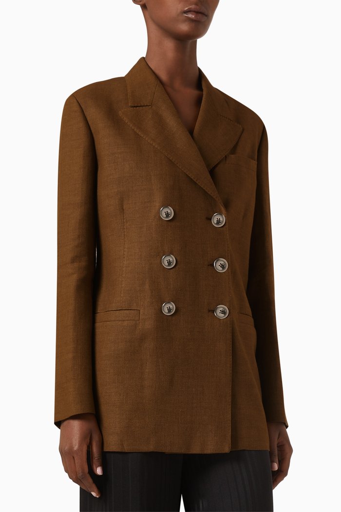 

Jamilla Blazer in Linen, Brown