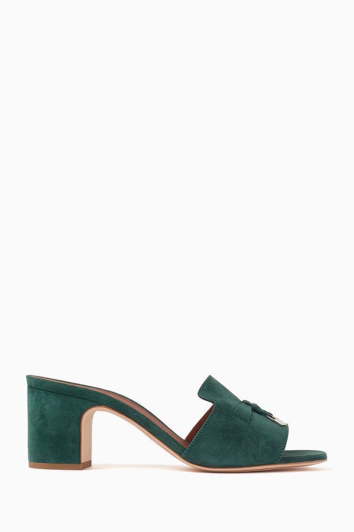 

Summer Charms 55 Mule Sandals in Suede Goatskin, Green
