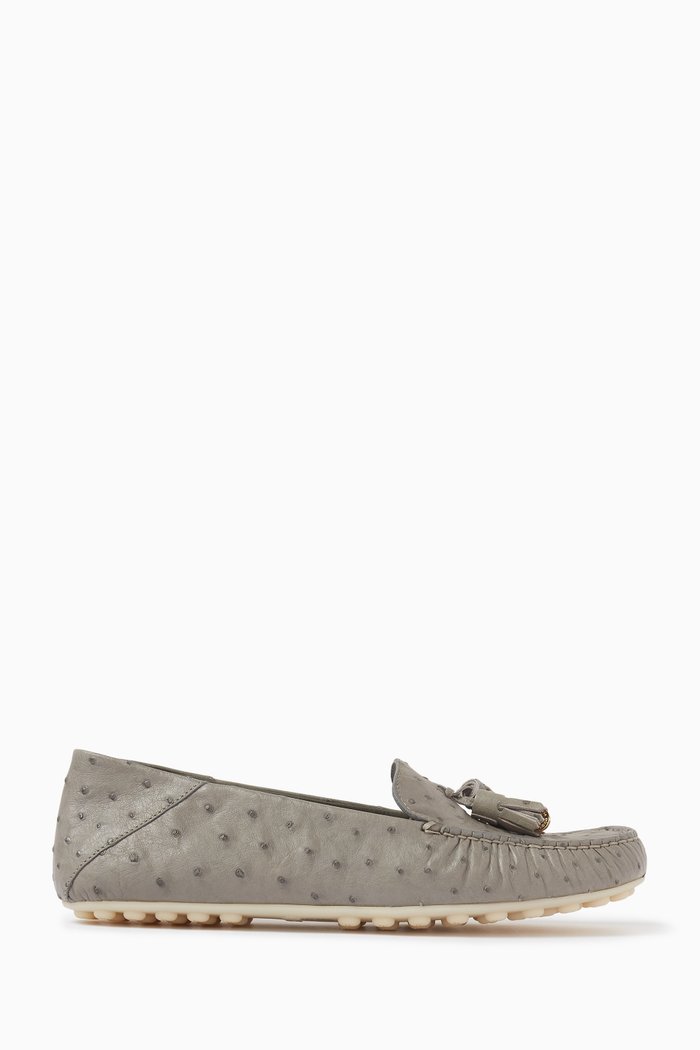 

Dot Sole Loafers in Ostrich Leather, Green