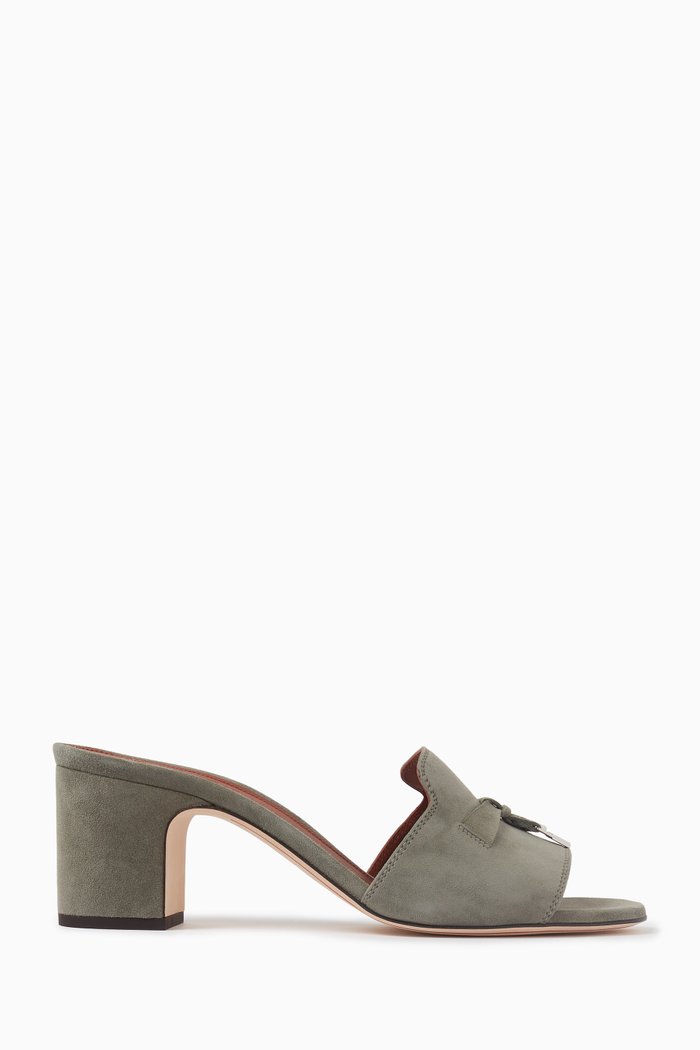 

Summer Charms 55 Mule Sandals in Suede Goatskin, Grey