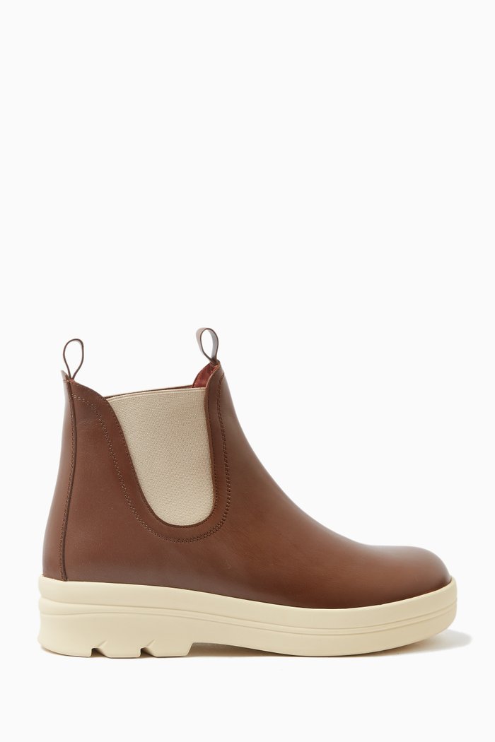 Lakeside Ankle Boots in Calfskin, Brown