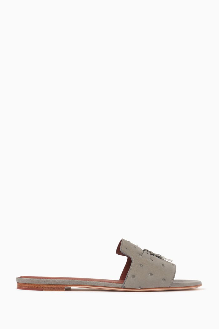 

Summer Charms Flats in Ostrich Leather, Green