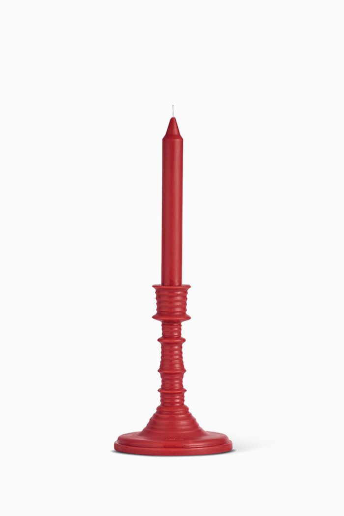 Tomato Leaves Wax Candleholder, 340g, Colourless
