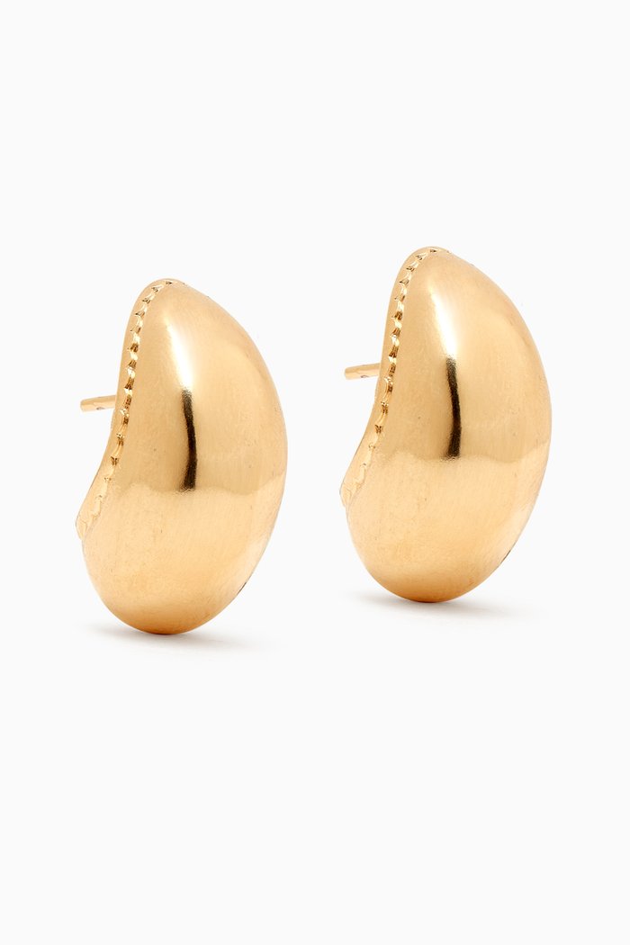 

Solid Super Chunky Half Hoop Earrings in 14kt Gold-plated Brass, Yellow