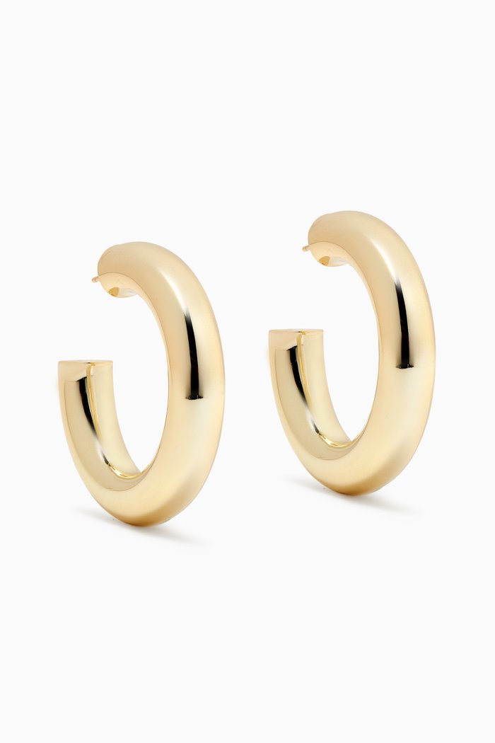 

Solid Super Wide Hollow Hoop Earrings in 14kt Gold-plated Brass, Yellow