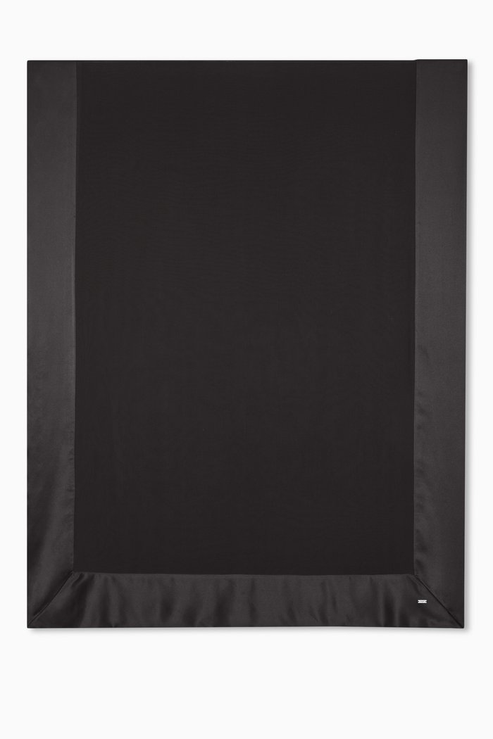 Extra-long Scarf in Muslin & Satin, Black