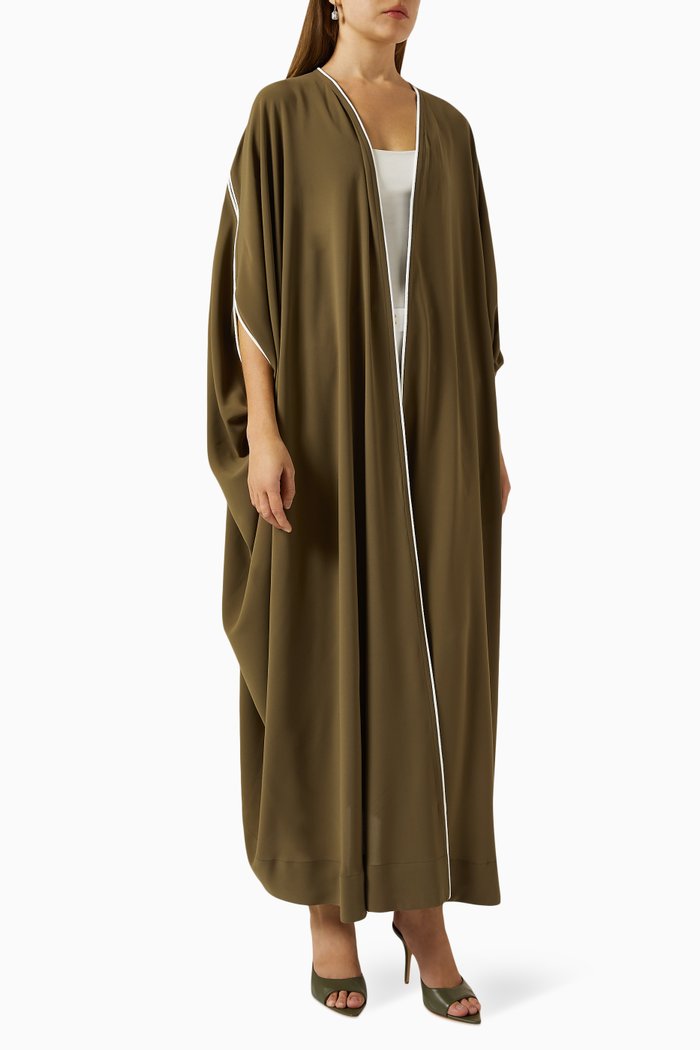 

Woven Abaya in Japanese Crepe, Green