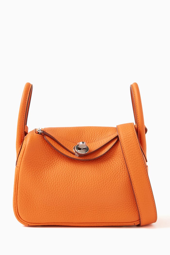 

Unused Mini Lindy in Taurillon Clemence Leather & Palladium Hardware, Orange
