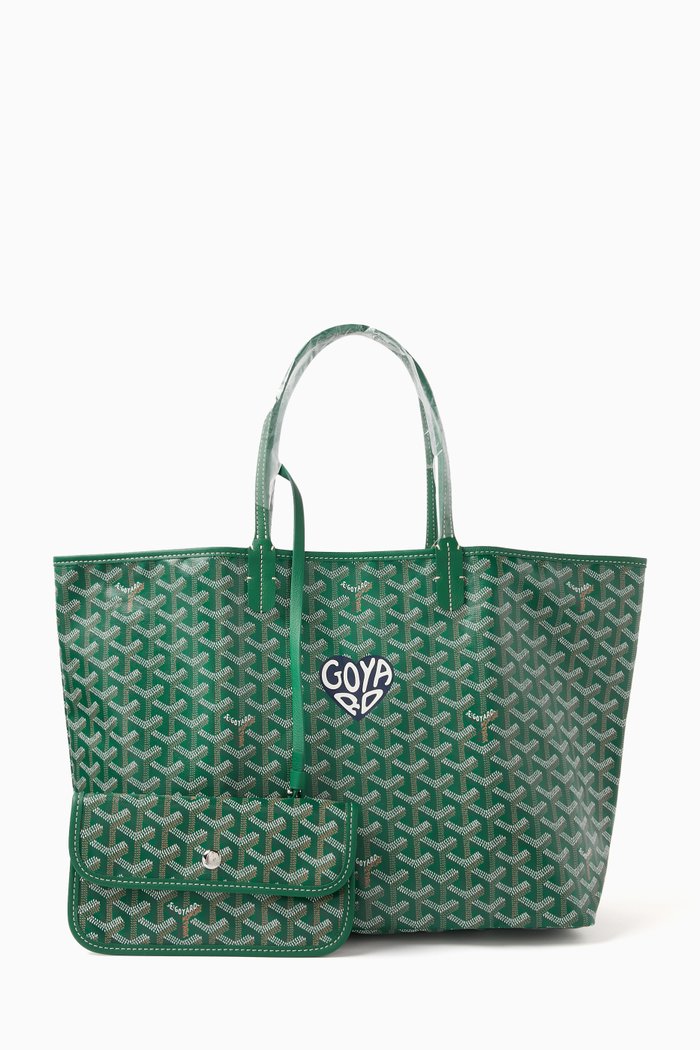 

Unused Limited Edition Saint Louis PM Bag in Goyardine Canvas & Chevroches Calfskin, Green