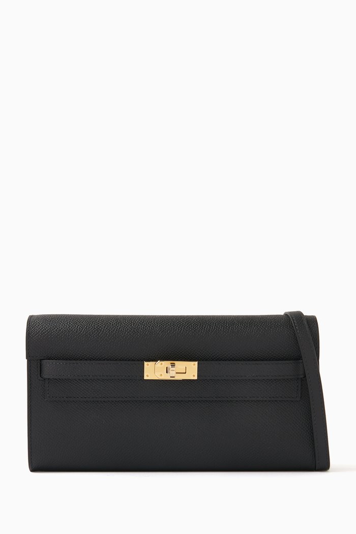 

Unused Kelly To Go Crossbody Bag in Epsom Leather & Gold Hardware, Black