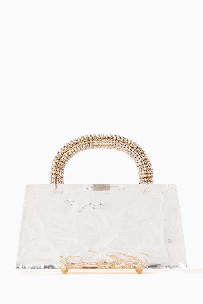 

Eva Crushed Ice Top-handle Bag in Acrylic, Colourless