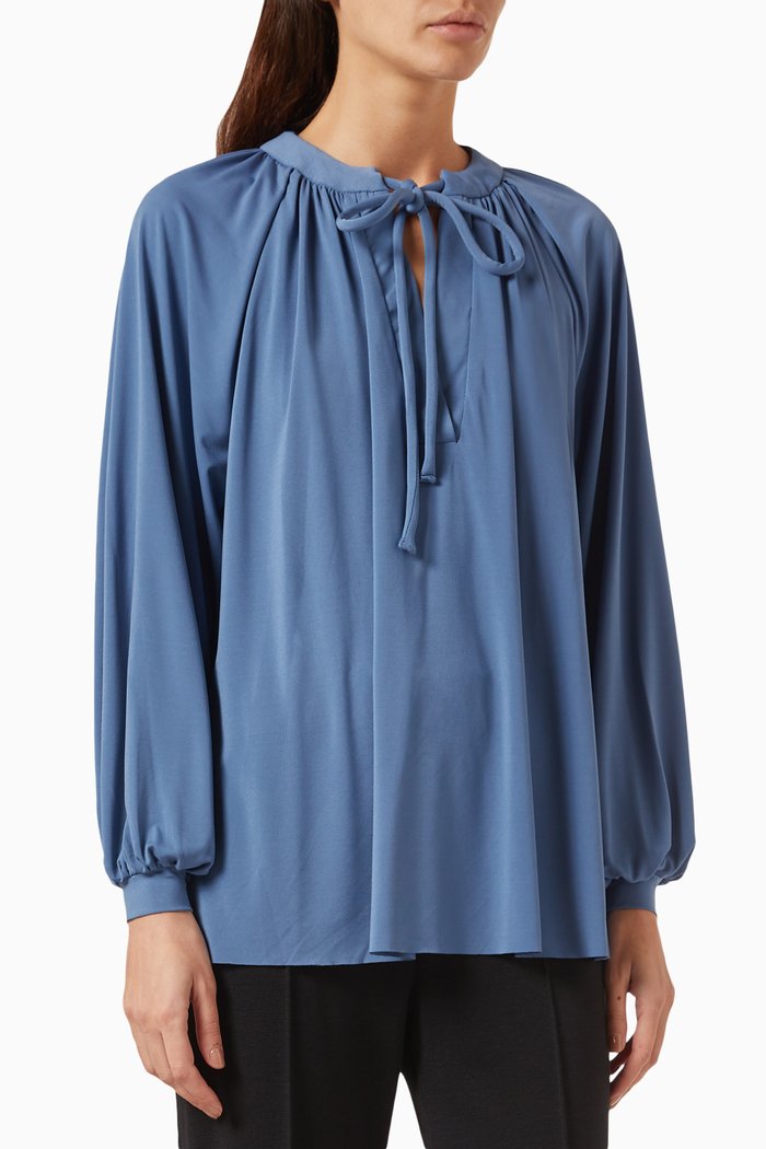 

Jodie Blouse in Stretch Jersey, Blue