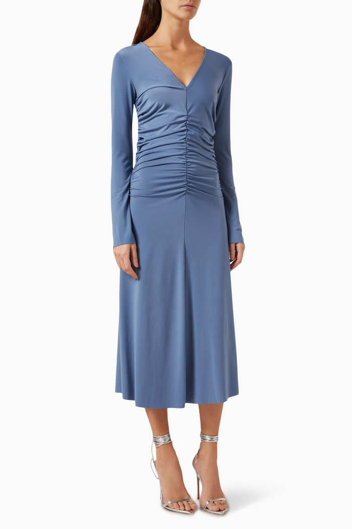 

Stefani Midi Dress in Stretch Jersey, Blue