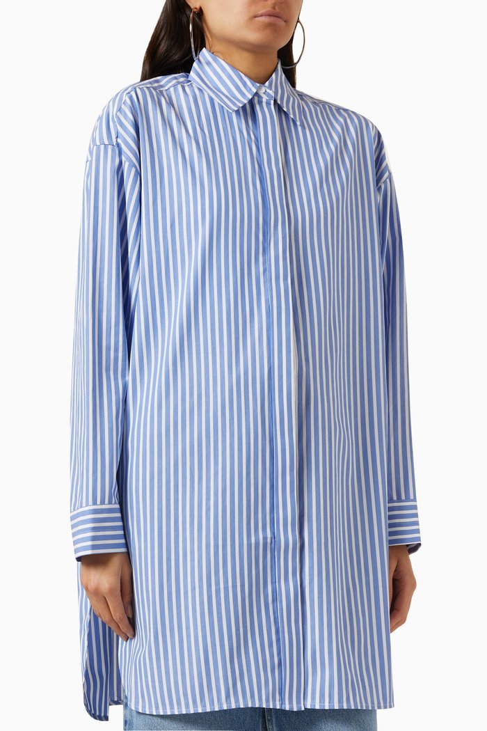 

Aspen Oversized Shirt in Cotton, Blue