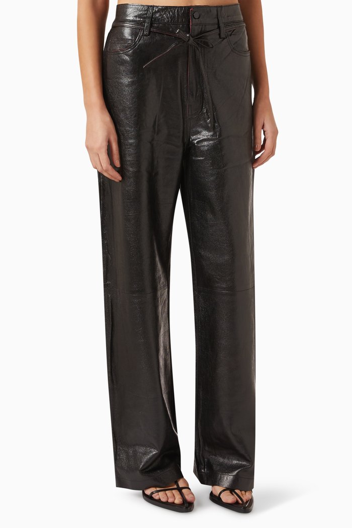 

Sebas Pants in Leather, Black