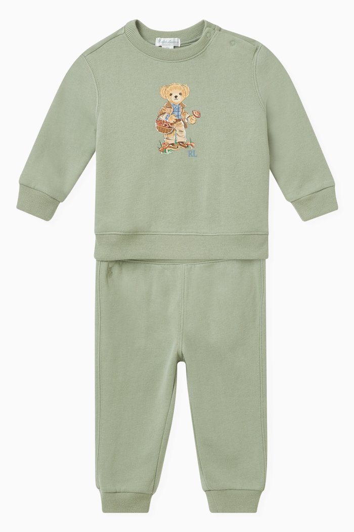 

Bear Logo Tracksuit in Cotton, Green