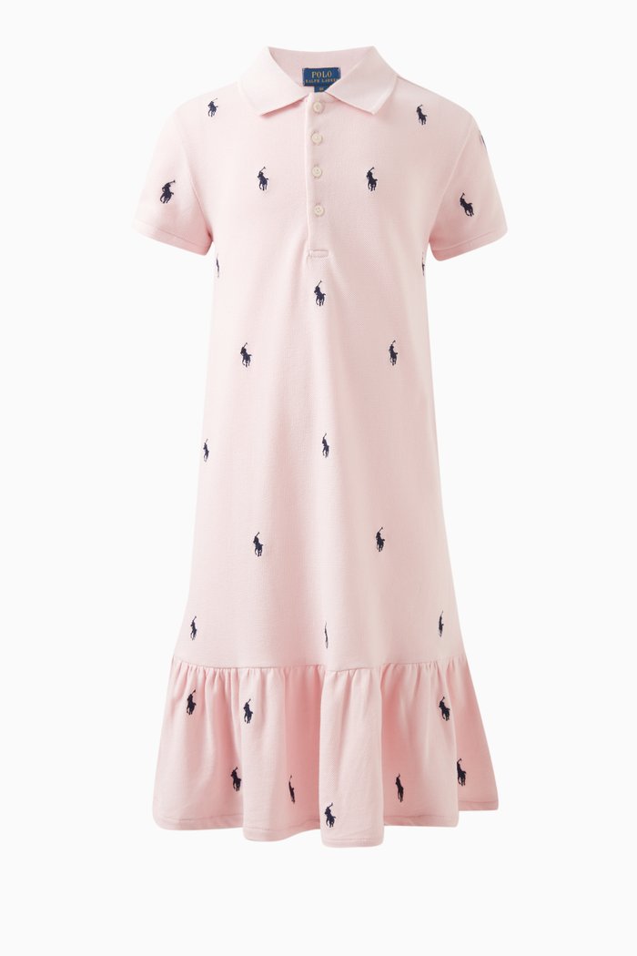 

Polo Day Dress in Cotton, Pink