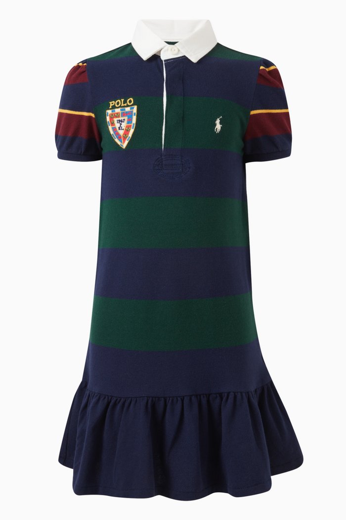 

Embroidered Rugby Dress in Cotton, Multicolour