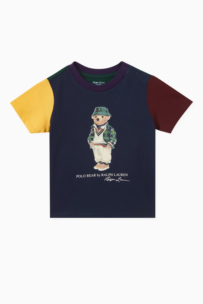 

Polo Bear Printed T-shirt in Cotton, Blue
