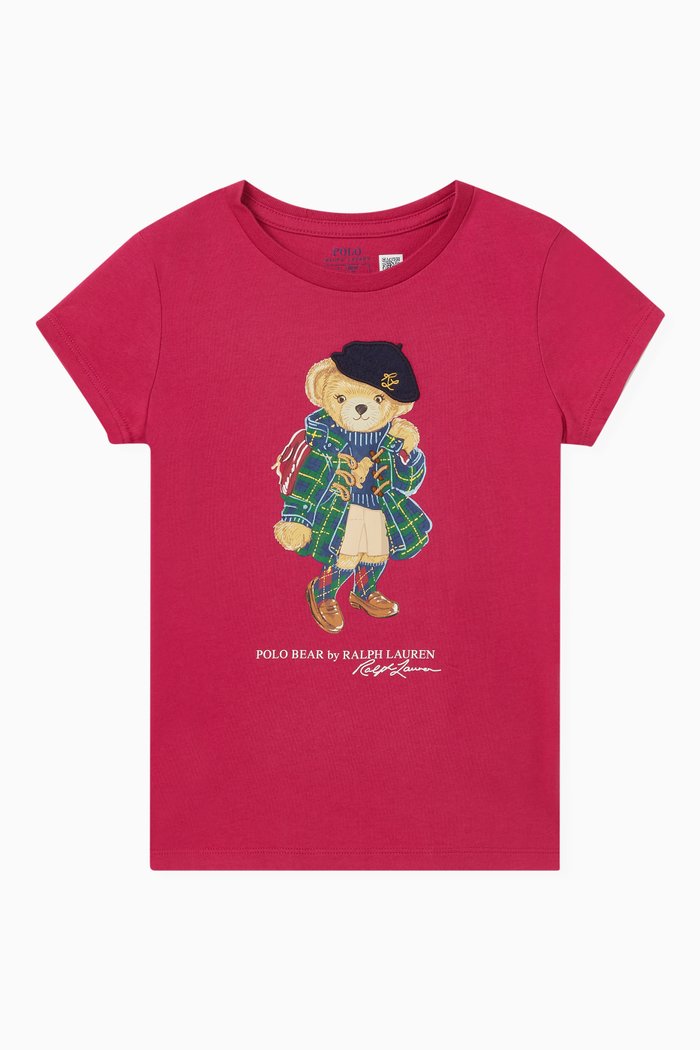 

Bear Logo T-Shirt in Cotton, Pink