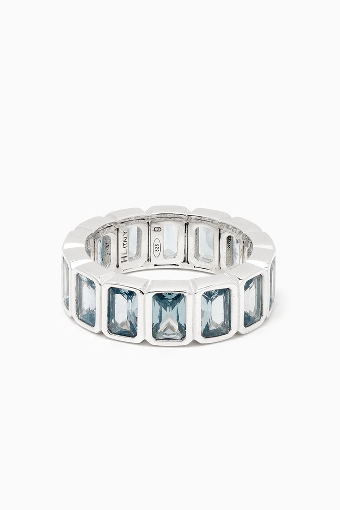

CZ Emerald-cut Eternity Ring in Sterling Silver