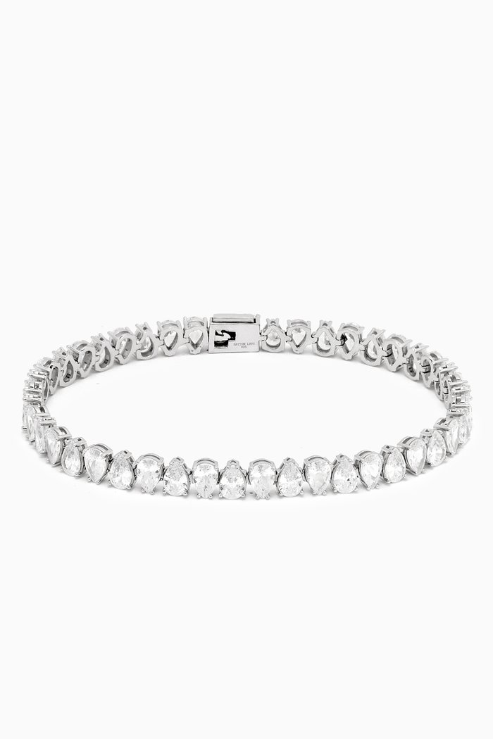 

CZ Pear-cut Tennis Bracelet in Sterling Silver