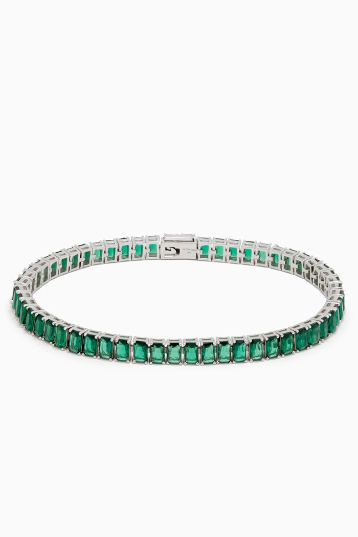 

CZ Emerald-cut Tennis Bracelet in Sterling Silver
