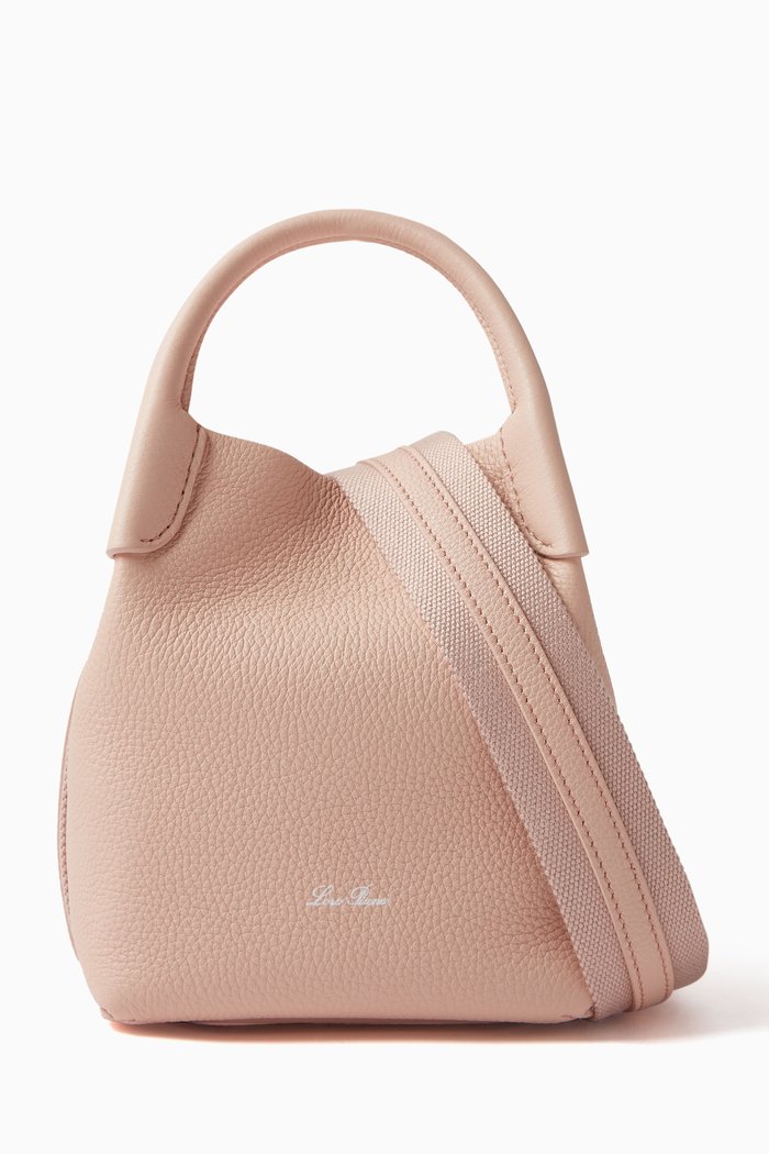 Micro Bale Crossbody Bag in Calfskin, Neutral