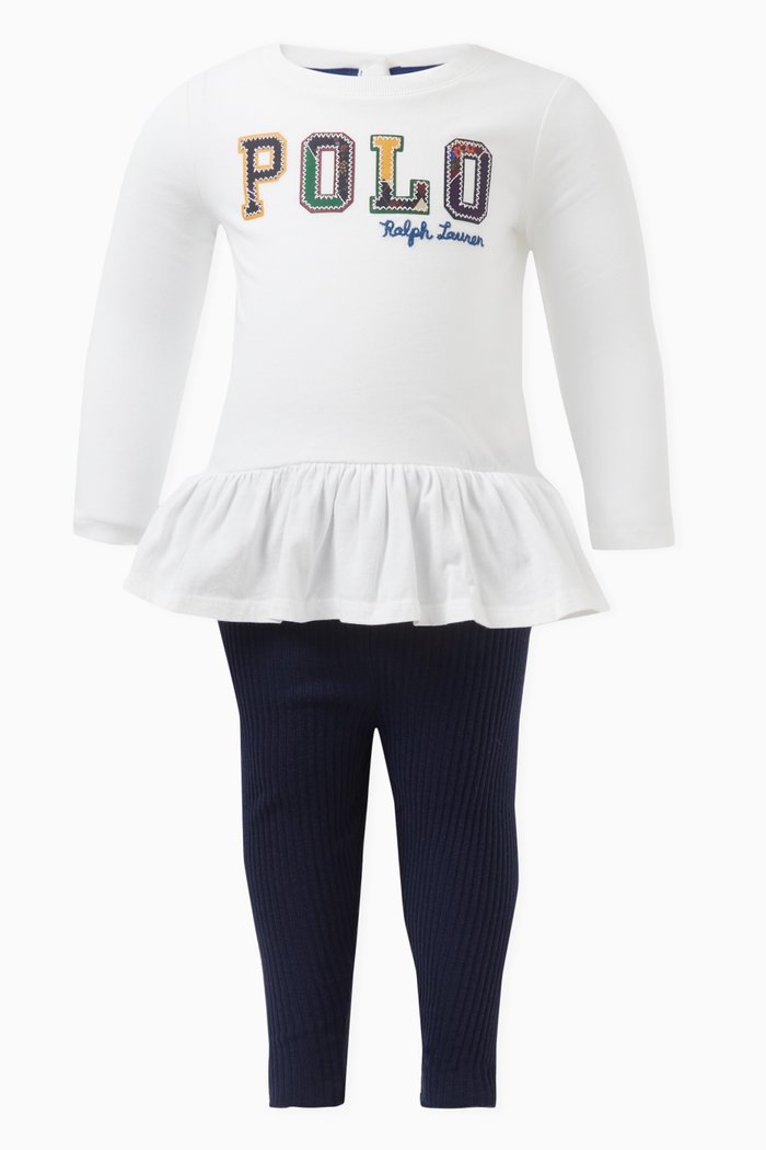 

Logo Top & Leggings Set in Cotton, Yellow