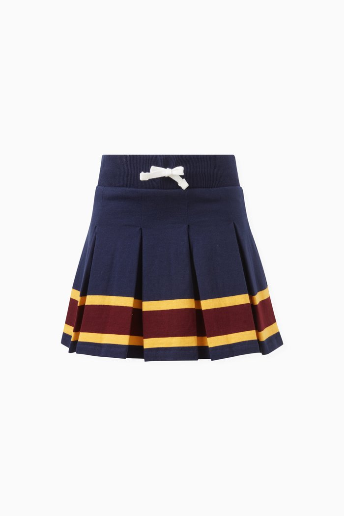 

Pleated Skirt in Cotton, Blue