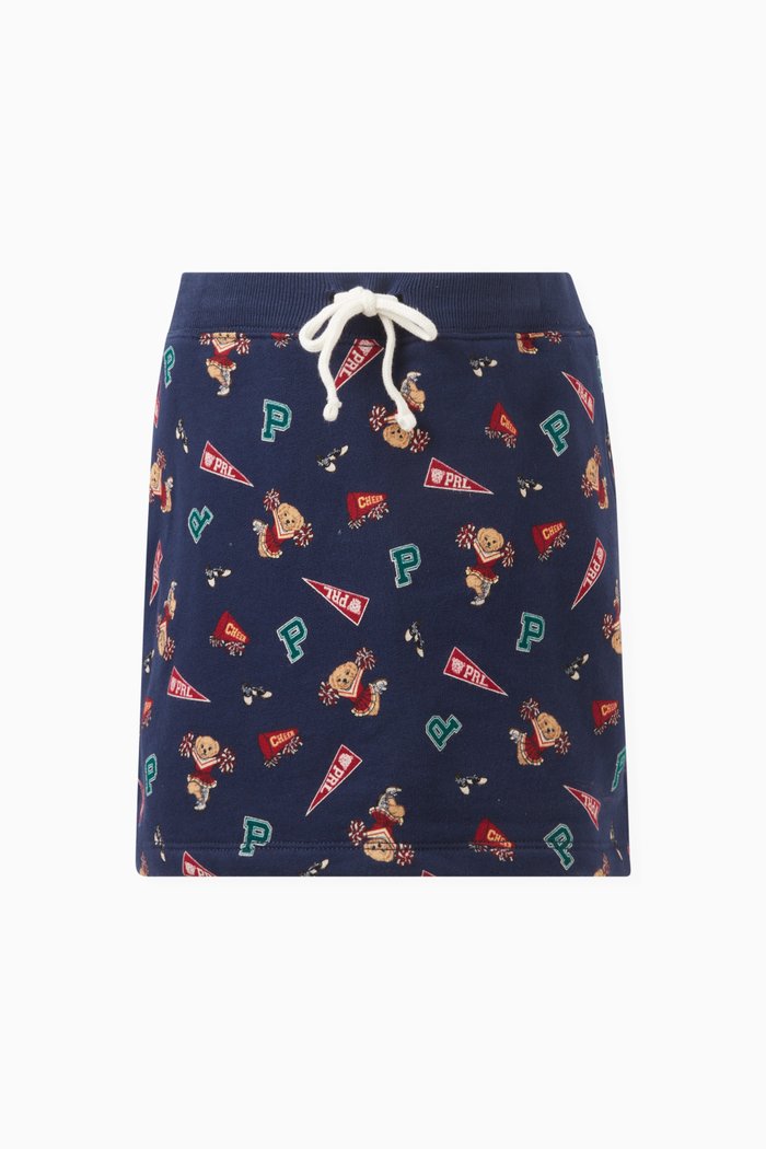 

Allover Print Skirt in Cotton, Black