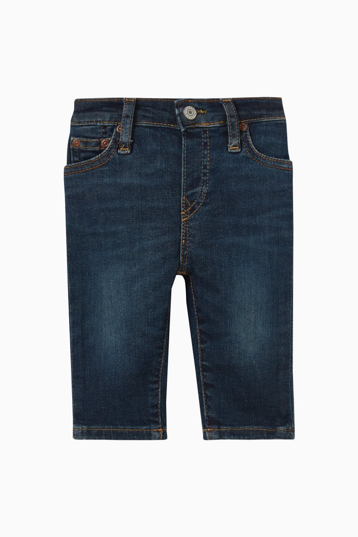 

Logo Slim-leg Jeans in Cotton, Blue