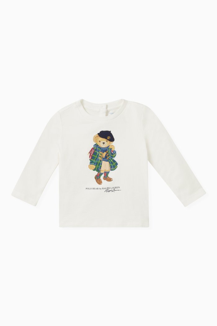 

Bear Printed T-shirt in Cotton, Neutral