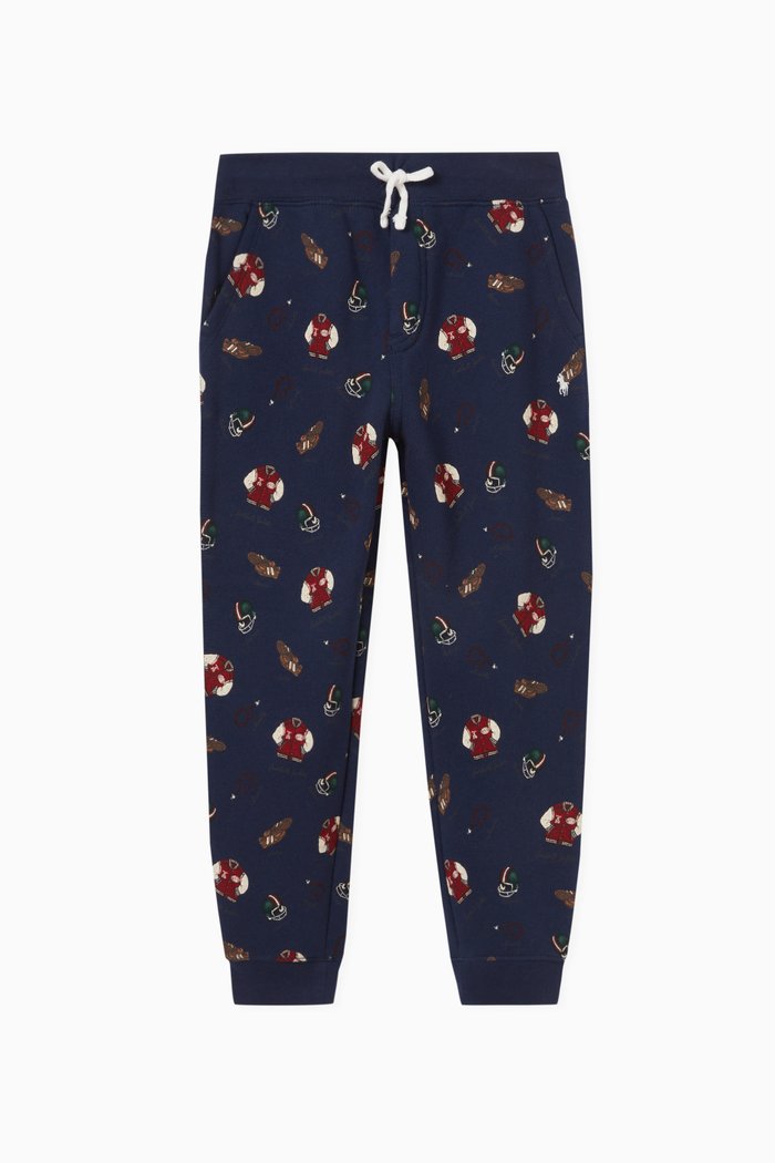 

Varsity Printed Sweatpants in Cotton-blend, Blue