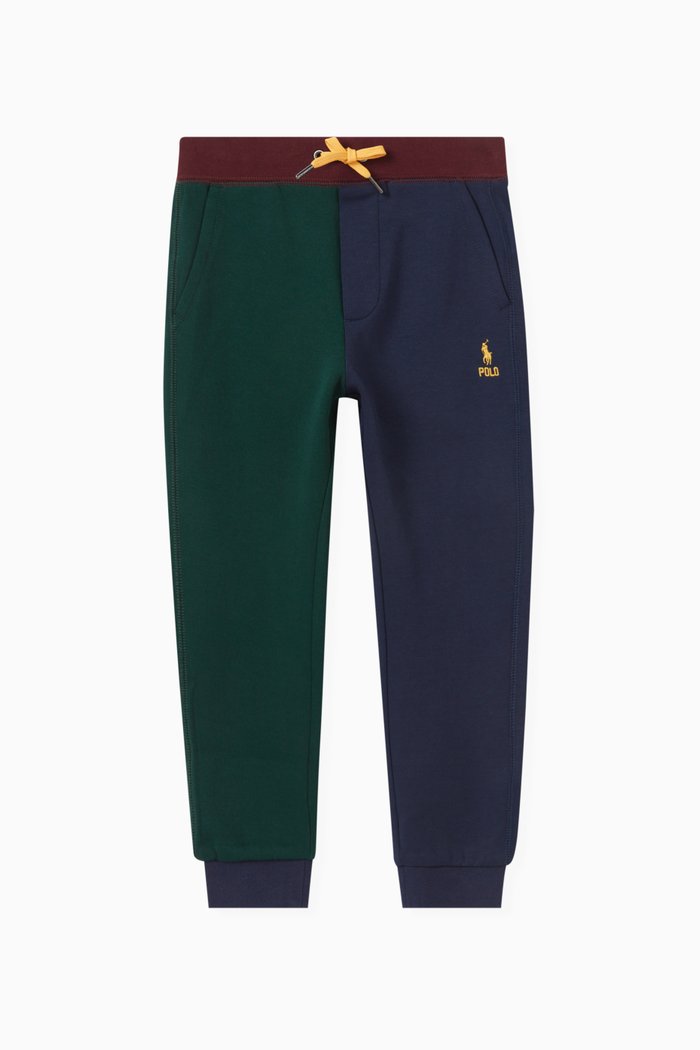 

Colour-block Logo Embroidered Sweatpants in Cotton, Green
