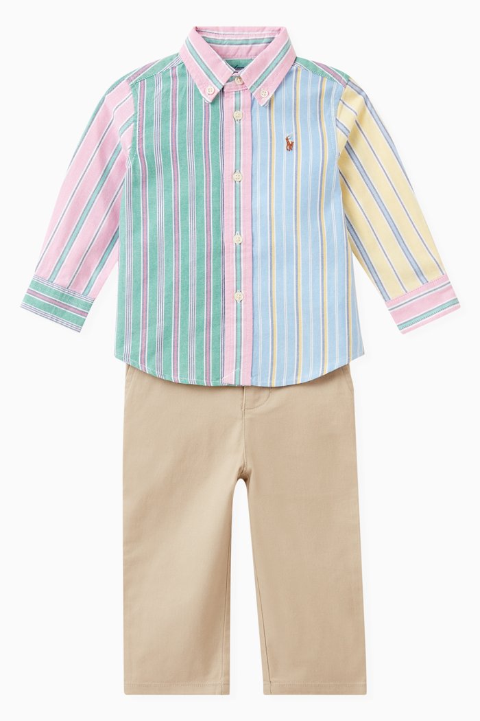 Shirt & Pant Set in Cotton, Multicolour