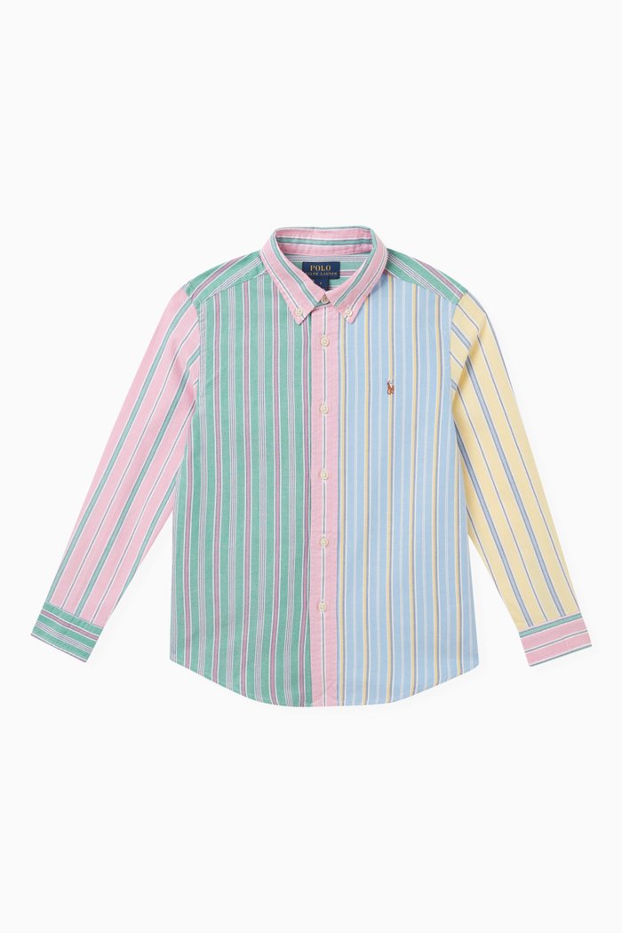 

Striped Embroidered Pony Shirt in Cotton, Multicolour