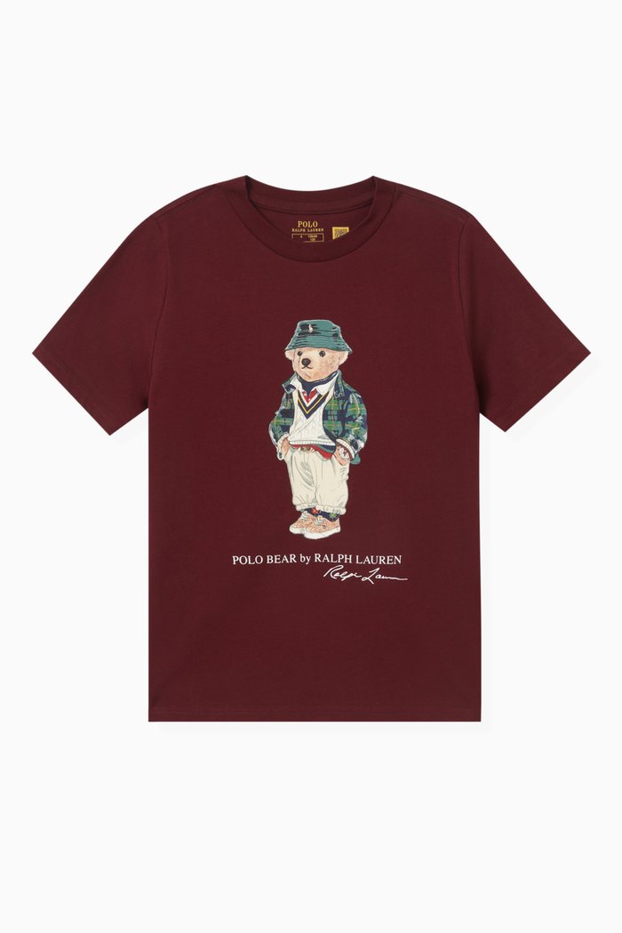 

Polo Bear Printed T-shirt in Cotton, Brown