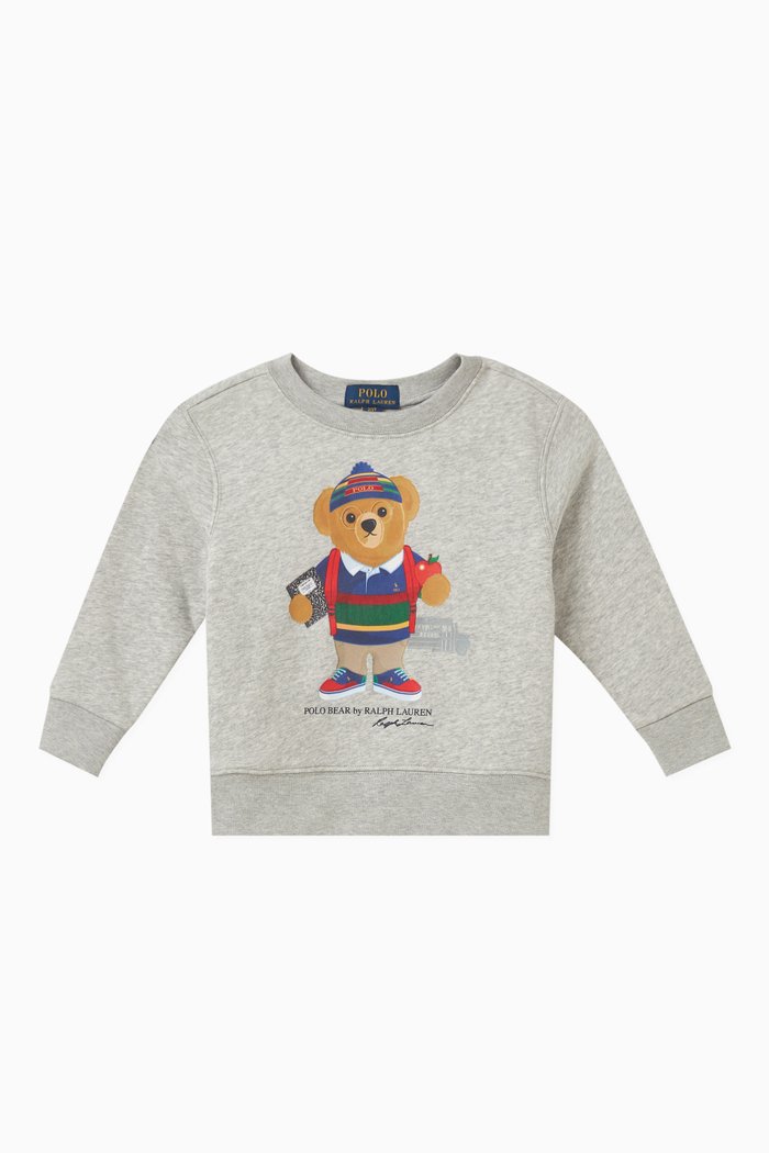 

Bear Printed Sweatshirt in Cotton, Grey