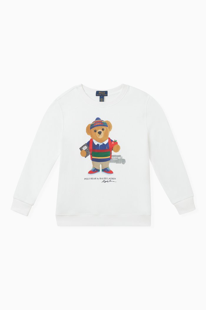 Printed Logo Sweatshirt in Cotton-fleece, White