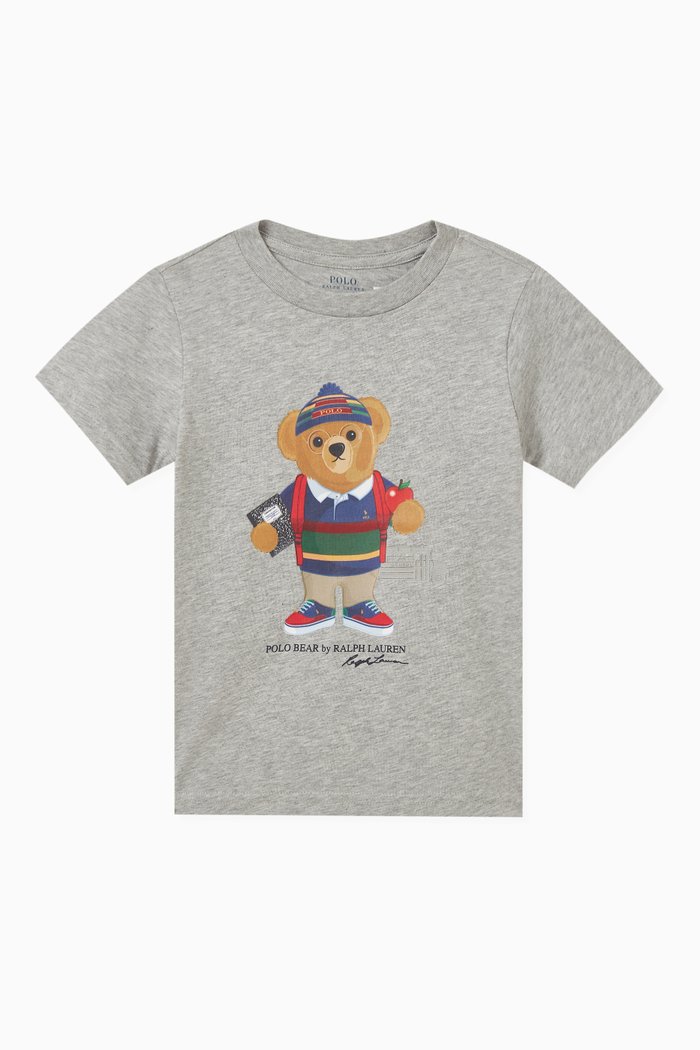 

Bear Printed T-shirt in Cotton, Grey
