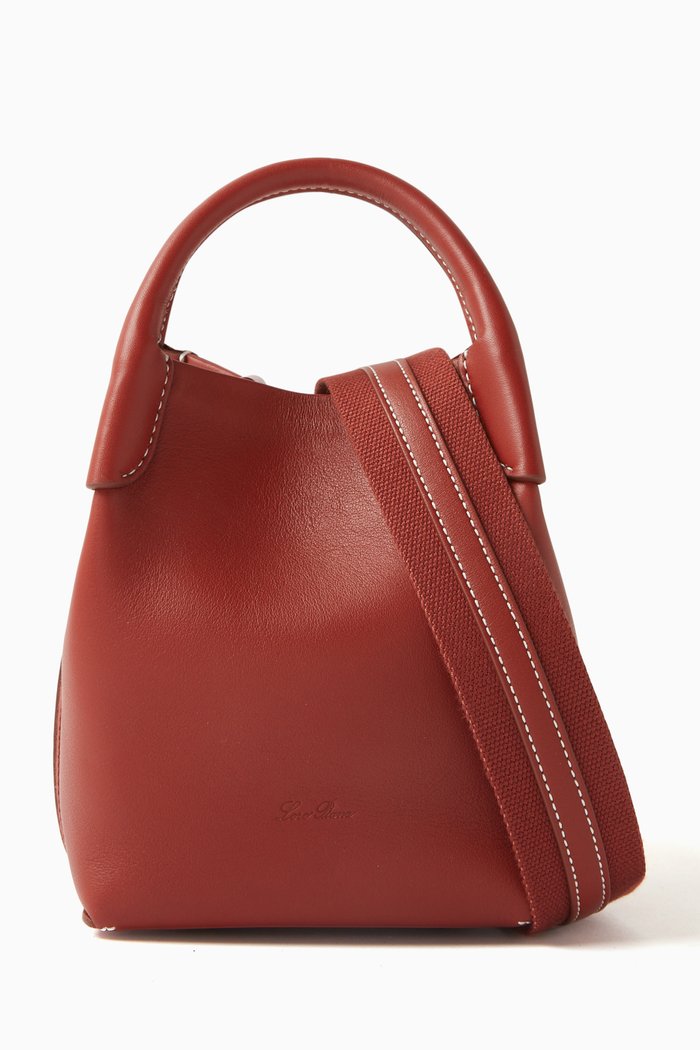 

Micro Bale Crossbody Bag in Calfskin, Brown
