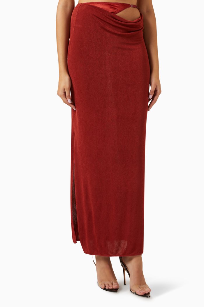 

Kerry Maxi Skirt in Polyester, Orange