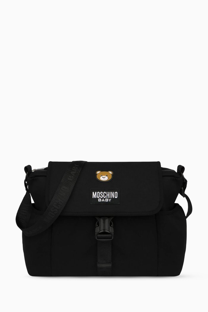 

Teddy Patch Changing Bag in Nylon, Black