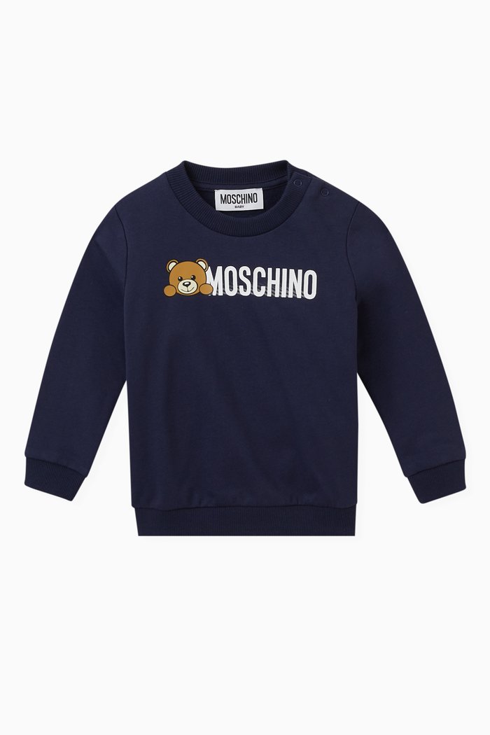 

Teddy Logo Sweatshirt in Cotton, Blue