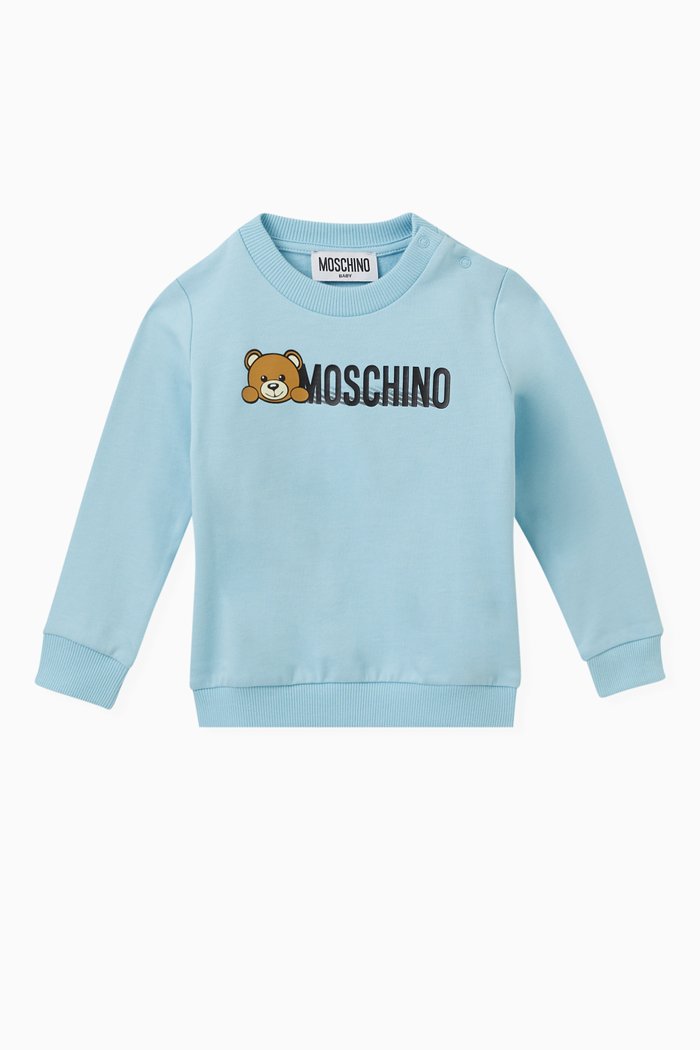 

Teddy Logo Sweatshirt in Cotton, Blue