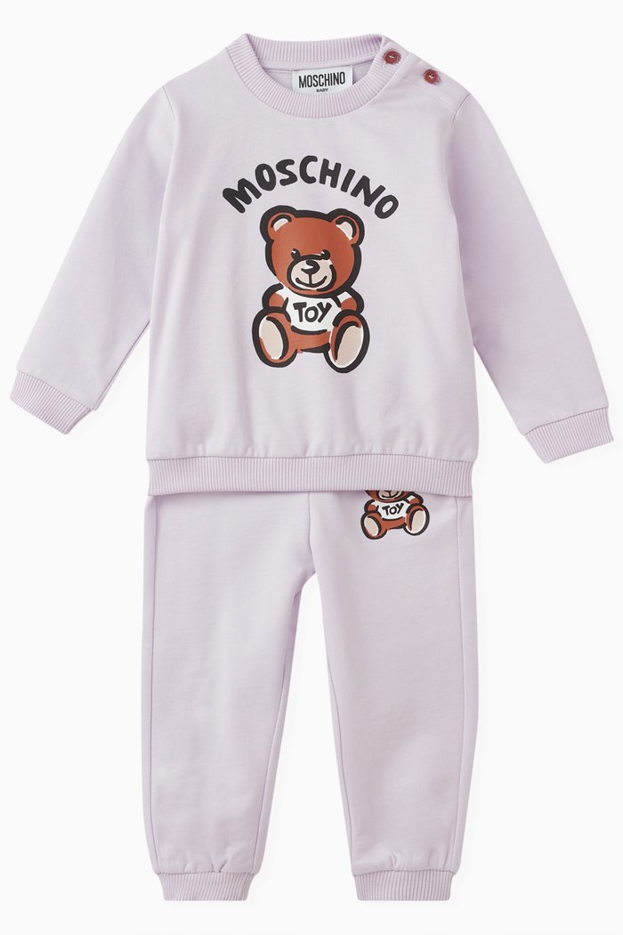 Teddy Bear Tracksuit in Cotton, Purple
